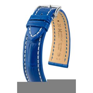 Řemínek Hirsch Capitano - královská modrá - 21 mm - L – Standardní délka (doporučujeme) - 18 mm - Zlatá