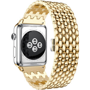 4wrist Ocelový tah s dračím vzorem pro Apple Watch 38/40/41 mm - Gold
