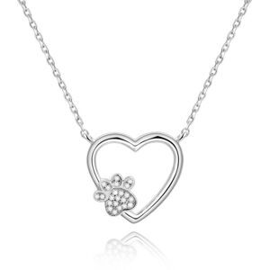 Beneto Stříbrný náhrdelník Láska k mazlíčkovi AGS702 47 cm