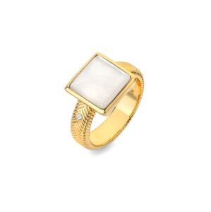 Hot Diamonds Pozlacený prsten s diamantem a perletí Jac Jossa Soul DR247 55 mm