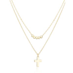 JVD Dvojitý pozlacený náhrdelník Křížek SVLN0395X61GO45