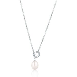 JVD Něžný stříbrný náhrdelník s pravou perlou SVLN0694SD2P145