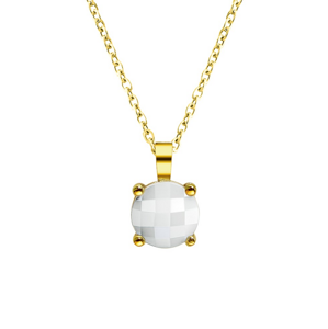 Pierre Lannier Romantický pozlacený náhrdelník s achátem Multiples BJ06A0211