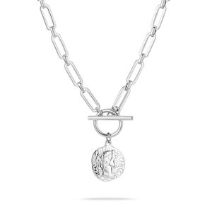 Tamaris Moderní ocelový náhrdelník s mincí Coins TJ-0438-N-45