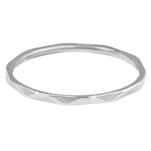 Troli Minimalistický ocelový prsten s jemným designem Silver 55 mm