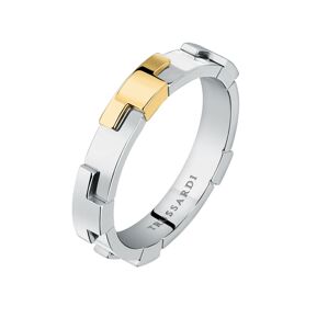 Trussardi Moderní ocelový bicolor prsten T-Logo TJAXC72 56 mm