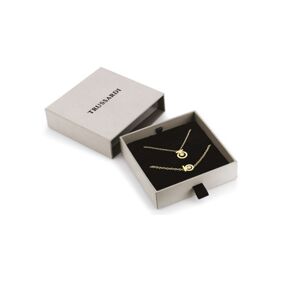 Trussardi Pozlacený set šperků se zirkony T-Logo TJAXC66 (náhrdelník, náramek)