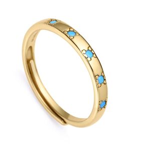 Viceroy Stylový pozlacený prsten s modrými zirkony Trend 9119A01 53 mm